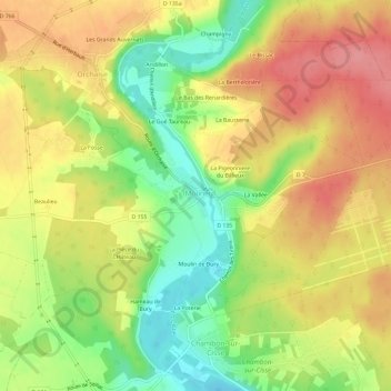 Vienne topographic map, elevation, terrain