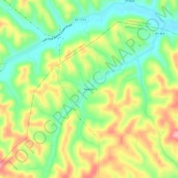 Keaton topographic map, elevation, terrain