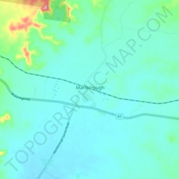 Marlborough topographic map, elevation, terrain