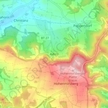 Adlitz topographic map, elevation, terrain