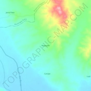 Rosasani topographic map, elevation, terrain