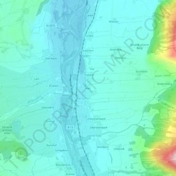 Rain topographic map, elevation, terrain