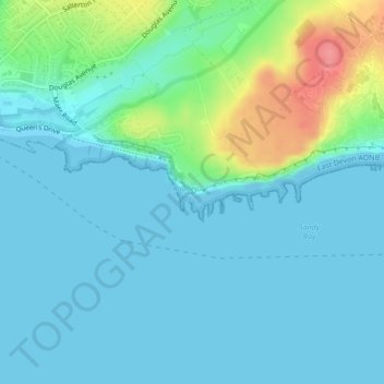 Orcombe Point topographic map, elevation, terrain