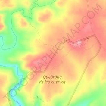 Quebrada de los Cuervos topographic map, elevation, terrain