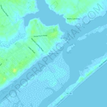 Sloop Point topographic map, elevation, terrain