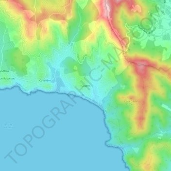 Gigaro topographic map, elevation, terrain