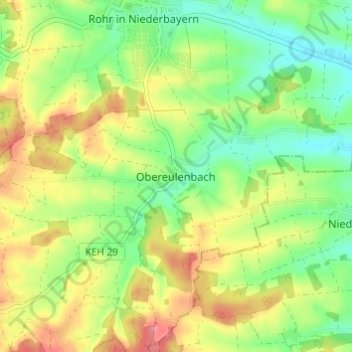 Obereulenbach topographic map, elevation, terrain