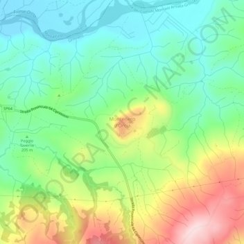 Montenero d'Orcia topographic map, elevation, terrain