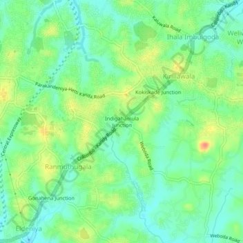 Indigahamula Junction topographic map, elevation, terrain