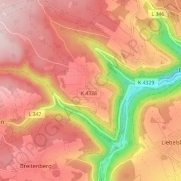 Schmieh topographic map, elevation, terrain