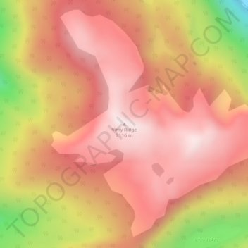 Vimy Ridge topographic map, elevation, terrain