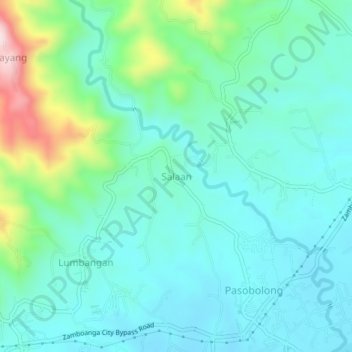 Salaan topographic map, elevation, terrain