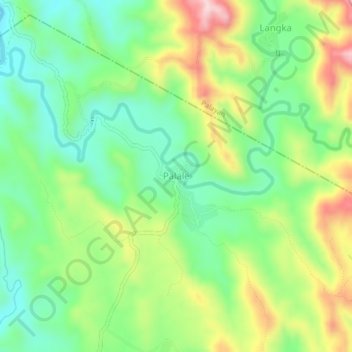 Palale topographic map, elevation, terrain