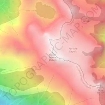 Mount Celeste topographic map, elevation, terrain