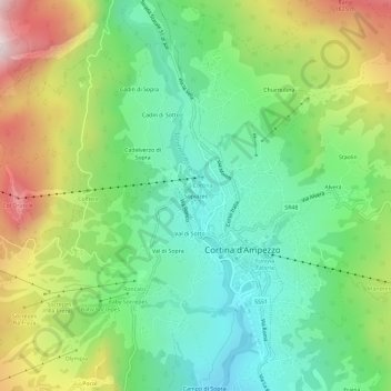 Sopiazes topographic map, elevation, terrain