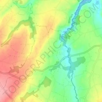 Pont Menou topographic map, elevation, terrain