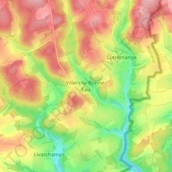 Villers-la-Bonne-Eau topographic map, elevation, terrain