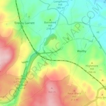 Smardale topographic map, elevation, terrain
