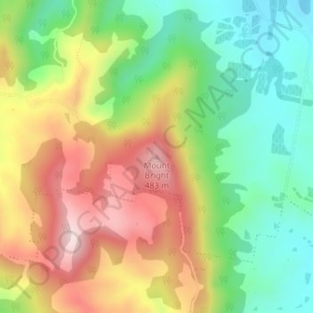 Mount Bright topographic map, elevation, terrain