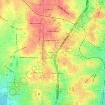 Unionville topographic map, elevation, terrain