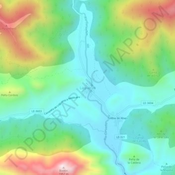 Lugueros topographic map, elevation, terrain