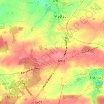 Somtet topographic map, elevation, terrain