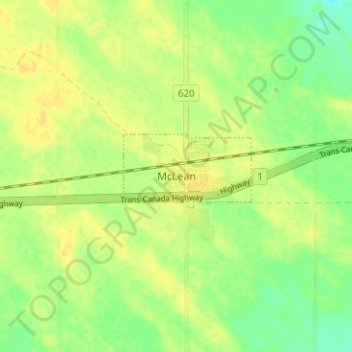 McLean topographic map, elevation, terrain