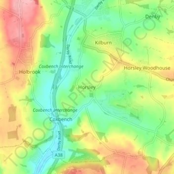 Horsley topographic map, elevation, terrain