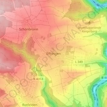 Effringen topographic map, elevation, terrain