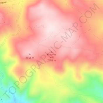 Pingree Hill topographic map, elevation, terrain