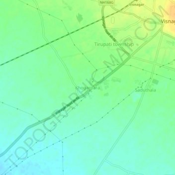 Khogarpara topographic map, elevation, terrain