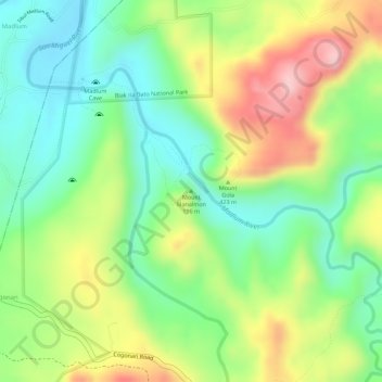 Mount Manalmon topographic map, elevation, terrain