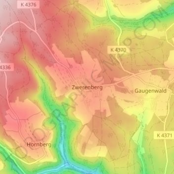 Zwerenberg topographic map, elevation, terrain