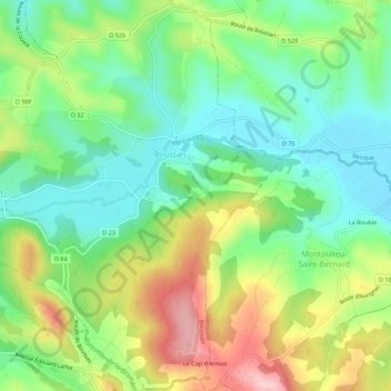Esbayles topographic map, elevation, terrain