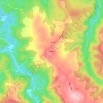 Calder topographic map, elevation, terrain