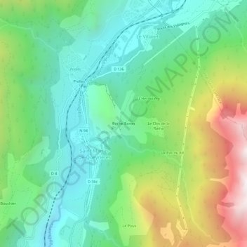 Roche Baron topographic map, elevation, terrain