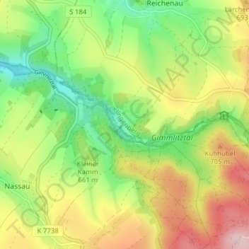 Gimmlitztal topographic map, elevation, terrain