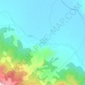 Alacaatlı topographic map, elevation, terrain