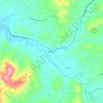 Sgrillozzo topographic map, elevation, terrain