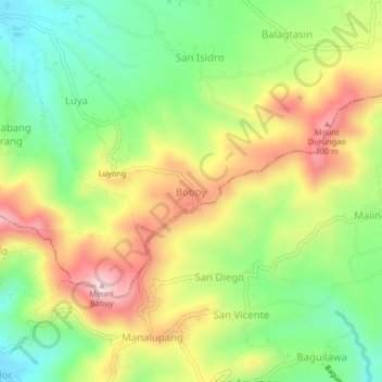 Boboy topographic map, elevation, terrain
