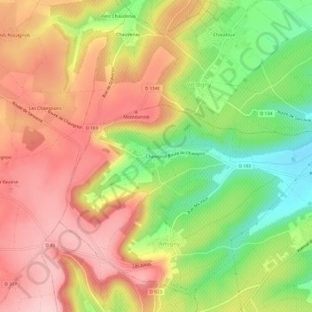 Chavignol topographic map, elevation, terrain