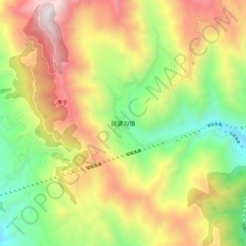 骑骡沟镇 topographic map, elevation, terrain