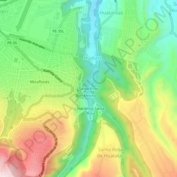 Santa Rosa topographic map, elevation, terrain