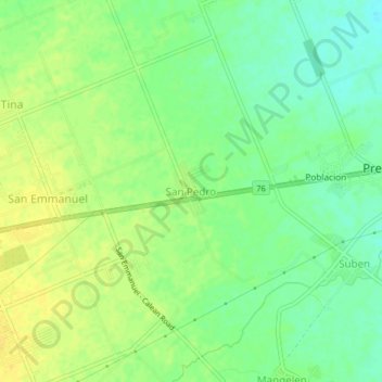 San Pedro topographic map, elevation, terrain