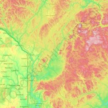 Victoria topographic map, elevation, terrain