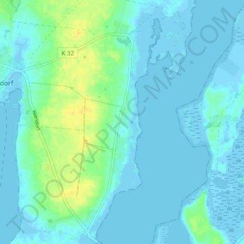 Malchow topographic map, elevation, terrain
