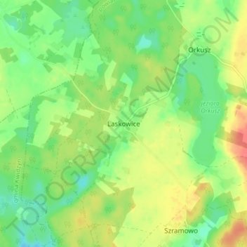 Laskowice topographic map, elevation, terrain