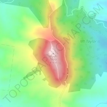 Mount Taylor topographic map, elevation, terrain