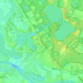 Bosscherheide topographic map, elevation, terrain