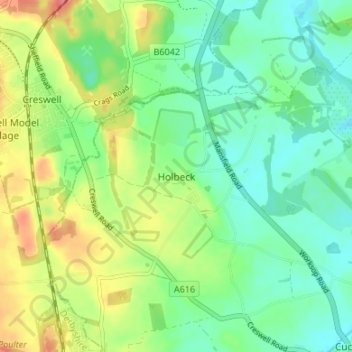 Holbeck topographic map, elevation, terrain